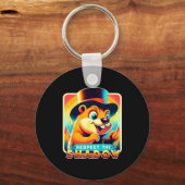 Groundhog Day Respecteer De Schaduw Grappige Humor Sleutelhanger (Voorkant)