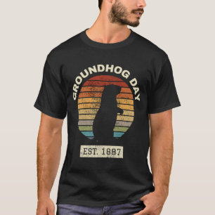 Groundhog Day Retro  Sunset T-shirt