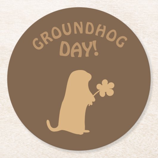 Groundhog Day Ronde Kartonnen Onderzetter (Voorkant)
