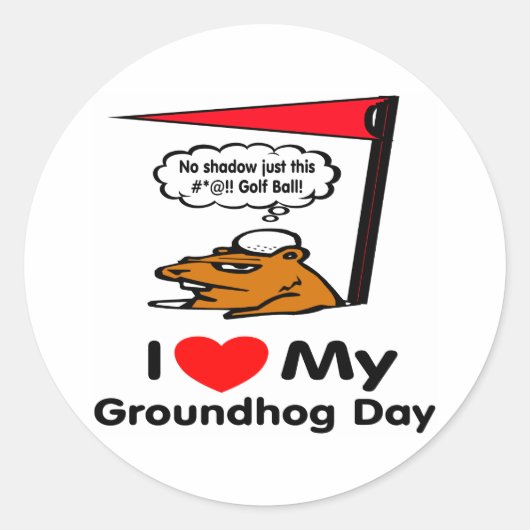 Groundhog Day Ronde Sticker (Voorkant)