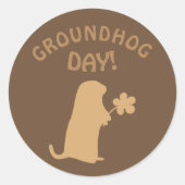 Groundhog Day Ronde Sticker (Voorkant)