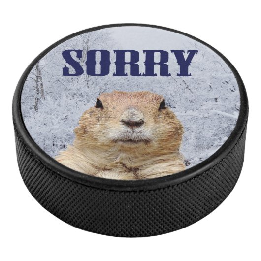 Groundhog Day Sorry Hockey Puck (3/4)