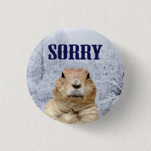 Groundhog Day Sorry Ronde Button 3,2 Cm