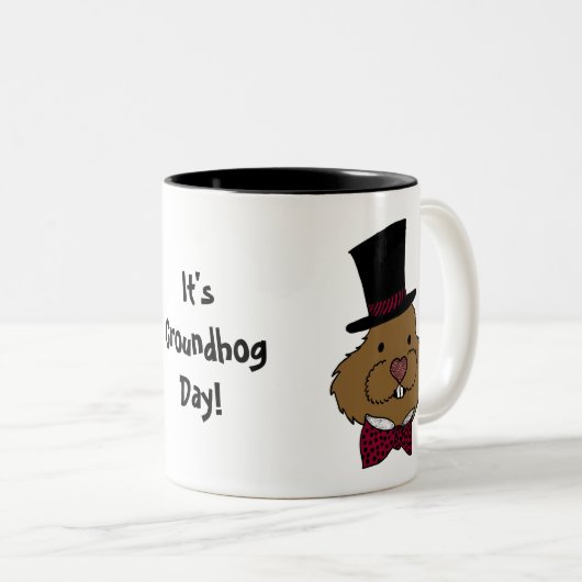 Groundhog Day | Stropdas met de hoogste hak Tweekleurige Koffiemok (Voorkant rechts)