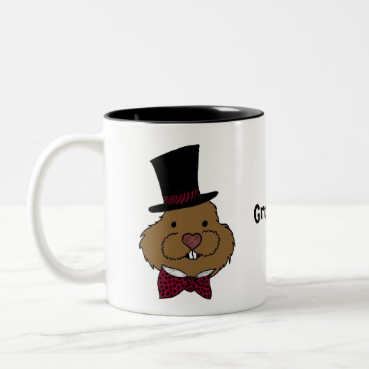 Groundhog Day | Stropdas met de hoogste hak Tweekleurige Koffiemok (Links)