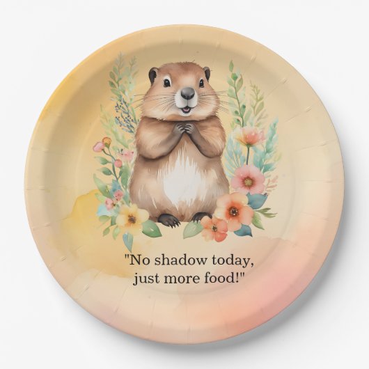 Groundhog Day-thema papier borden Papieren Bordje (Voorkant)