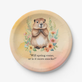 Groundhog Day-thema papier borden Papieren Bordje