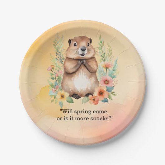 Groundhog Day-thema papier borden Papieren Bordje (Voorkant)