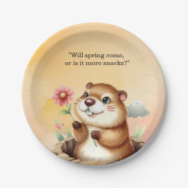 Groundhog Day-thema papier borden Papieren Bordje
