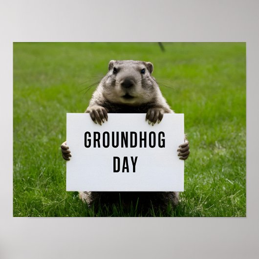 Groundhog Day Thema: Schattigee Groundhog Poster (Voorkant)