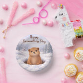 Groundhog Day-themed paper plates Papieren Kommen (Feest)