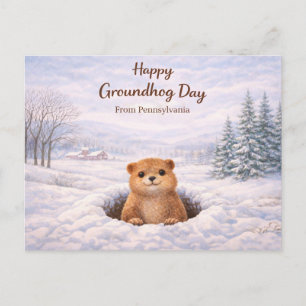 Groundhog Day uit Pennsylvania Feestdagenkaart