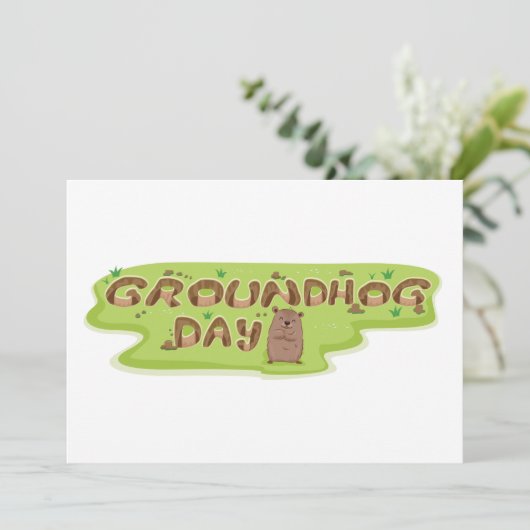 Groundhog Day-uitnodigingen Kaart (Staand voorkant)