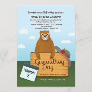 Groundhog Day-uitnodigingen Kaart