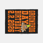 Groundhog Day Verjaardag 2 februari 2026 Feest Ora Fleece Deken (Voorkant (Horizontaal))