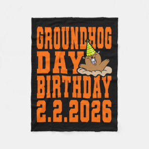 Groundhog Day Verjaardag 2 februari 2026 Feest Ora Fleece Deken