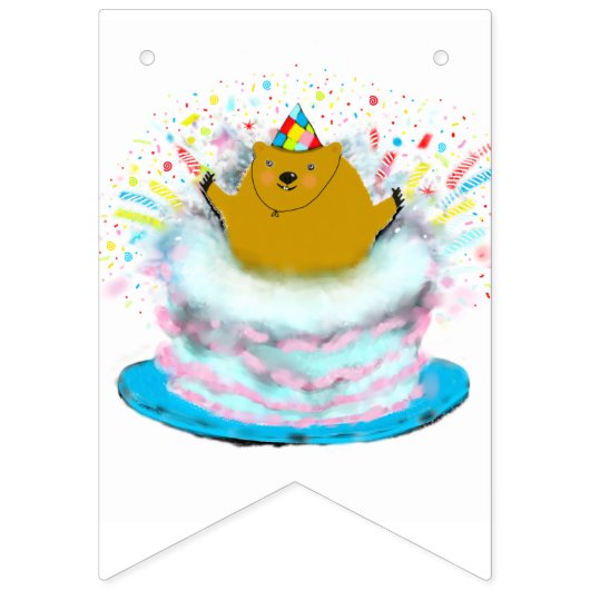 Groundhog Day verjaardagsfeestje Vlaggetjes (Eerste vlag)