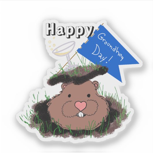 Groundhog Day viering Sticker (Voorkant)