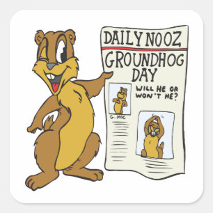 Groundhog Day Vierkante Sticker