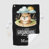 Groundhog Day viert Punxsutawney Golfhanddoek (Insitu)