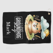 Groundhog Day viert Punxsutawney Golfhanddoek (Horizontaal)