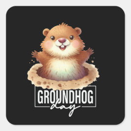 Groundhog Day viert Punxsutawney Vierkante Sticker
