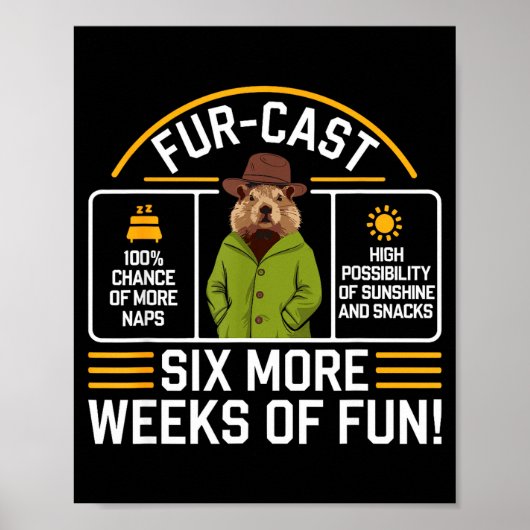 Groundhog Day Voorspelling Pun Sarkasme Grappig Vr Poster (Voorkant)