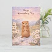 Groundhog day watercolor feestdagenkaart (Staand voorkant)