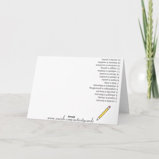 Groundhog Day - Word Scramble Kaart (Achterkant)