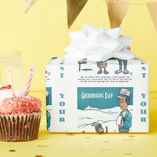 Groundhog Day Wrapping Paper Cadeaupapier (Verjaardagsfeest)