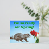 Groundhog Day Zo klaar voor de lentevakantie Feestdagenkaart (Staand voorkant)