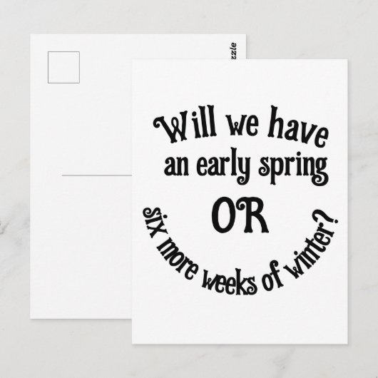 Groundhog Day - Zullen we een vroege lente hebben? Briefkaart (Voorkant / Achterkant)