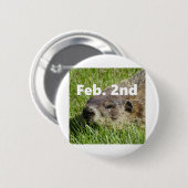Groundhog dicht ronde button 5,7 cm (Voorkant /achterkant)