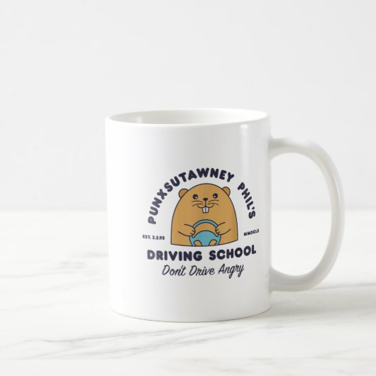 Groundhog Driving School Funny Men Women Retro Rod Koffiemok (Rechts)
