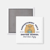 Groundhog Driving School Funny Men Women Retro Rod Magneet (Voorkant / Achterkant)