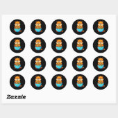 Groundhog Eating Ramen Happy Groundhog Day Ronde Sticker (Vel)