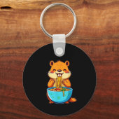 Groundhog Eating Ramen Happy Groundhog Day Sleutelhanger (Voorkant)