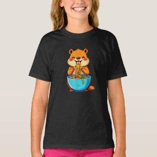 Groundhog Eating Ramen Happy Groundhog Day T-shirt