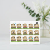 groundhog emojis briefkaart (Staand voorkant)