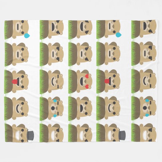 Groundhog Emojis deken (Voorkant (Horizontaal))