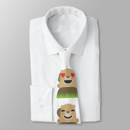Groundhog emojis herenkleding mannen stropdas stro (Gebonden)