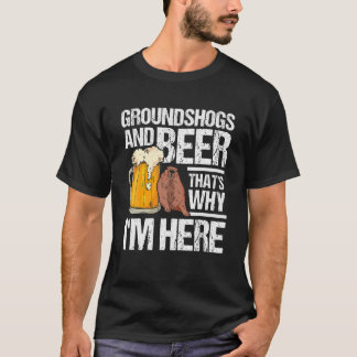 Groundhog en Beer Groundhog Day Marmot Woodchuck T-shirt