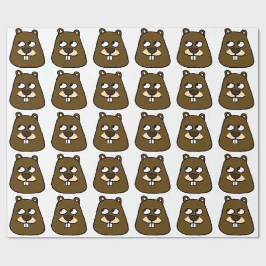 Groundhog Face Cadeaupapier (Vlak)