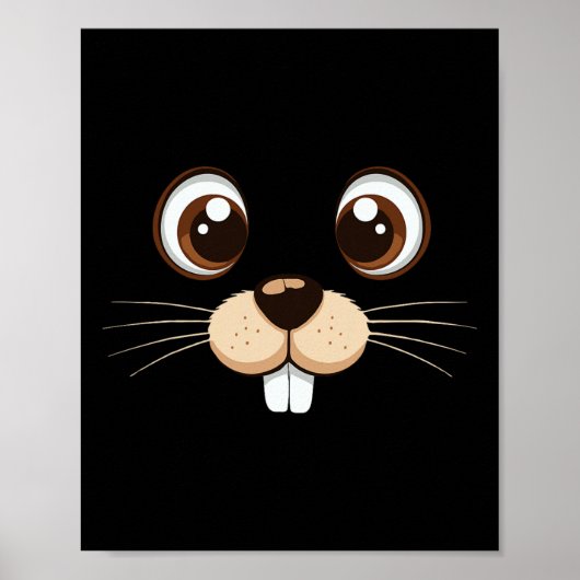 Groundhog Face Costume Kinder Groundhog Day Hallow Poster (Voorkant)