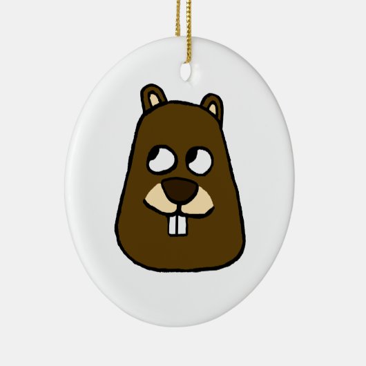 Groundhog Face Ornament (Rechts)
