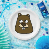 Groundhog Face Papieren Bordje (Feest)
