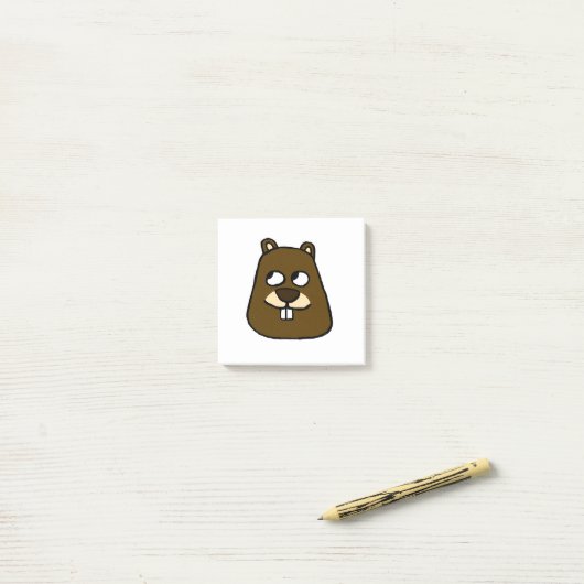 Groundhog Face Post-it® Notes (Op bureau)