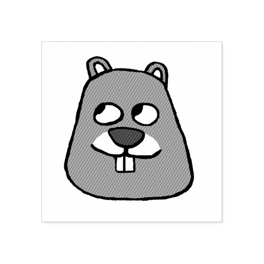 Groundhog Face Rubberstempel (Afrduk)