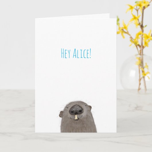 Groundhog, gepersonaliseerd denken van uw kaart (Gele Bloem)