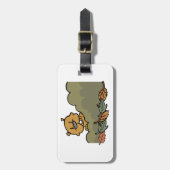 Groundhog gluren door de Struiken van de herfst Bagagelabel (Voorkant verticaal)